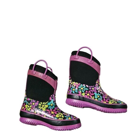 Kid's WESTERN CHIEF Insulated Floral Watsr Boots Size 11/12 - Picture 2 of 8